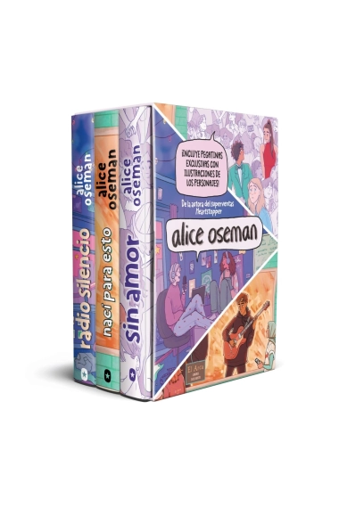 Coberta de Estuche Alice Oseman: Sin amor, Nací para esto, Radio Silencio — Alice Oseman