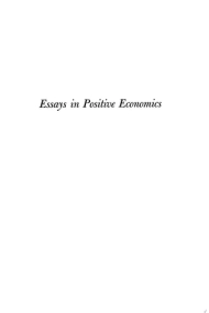 Cover of Essays in Positive Economics