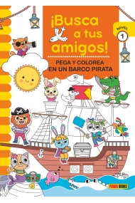 Coberta de ¡BUSCA A TUS AMIGOS! PEGA Y COLOREA EN UN BARCO PIRATA