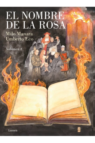 Cubierta de El nombre de la rosa (la novela gráfica) 2 — Umberto Eco y Milo Manara